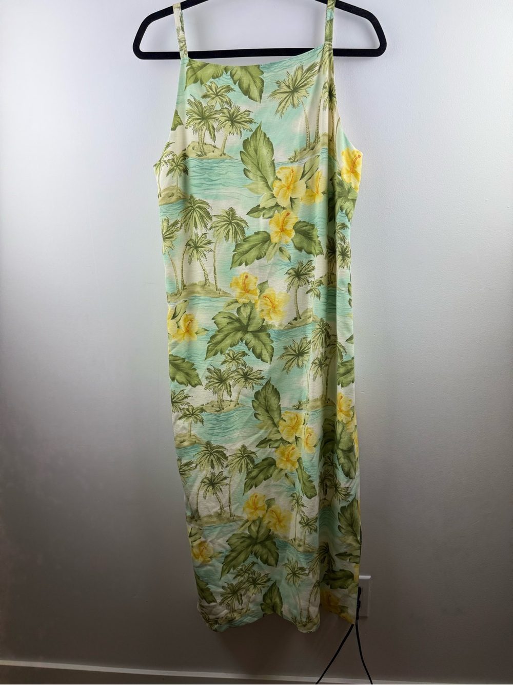 Tommy Bahama Vintage 100% Silk Tropical Floral Scenic Slip Midi Dress Size 12